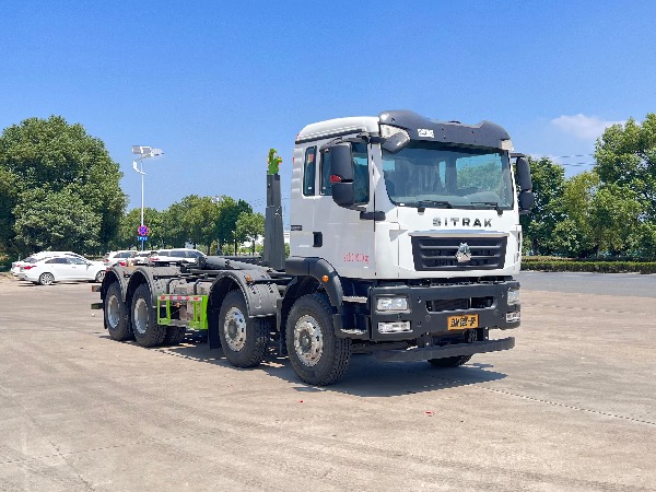 重汽汕德卡8x4鉤臂車(chē)｜SGZ5310ZXXZZ6型車(chē)廂可卸式垃圾車(chē)｜移動(dòng)式壓縮垃圾站轉運車(chē)｜垃圾轉運車(chē)